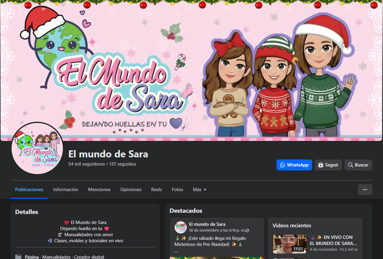 Community Manager de la FanPage de la empresa de Manualidades El Mundo de Sara